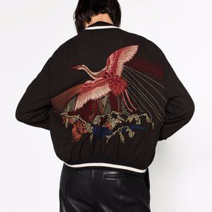 Zara Reversible Embroidered Bomber Jacket